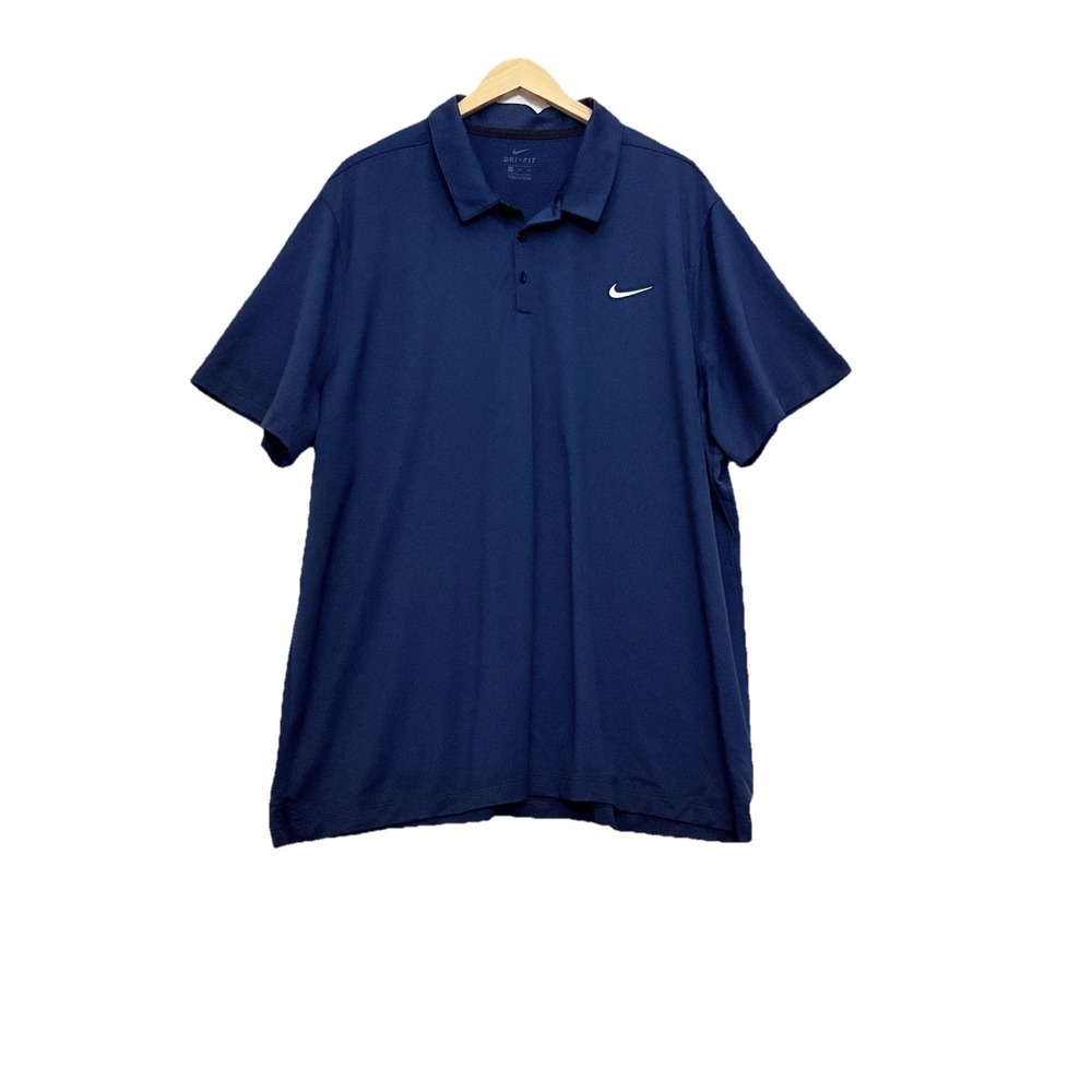 Nike Dri Fit Performance Polo Shirt Men's 3XL Navy Short Sleeve Golf Swoosh